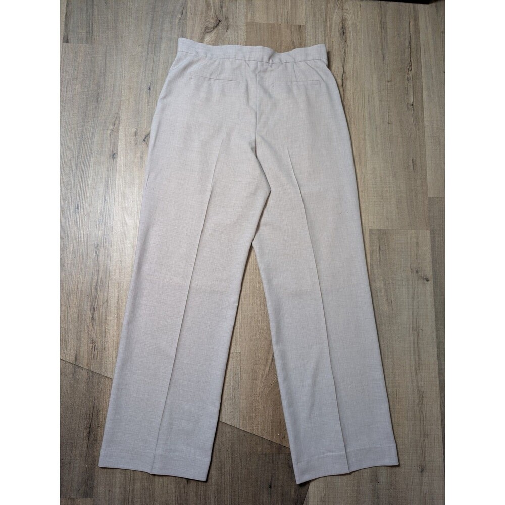 Tory Burch Size 14 Trouser Pants Wide Leg High Waist Taupe Suiting Melange - Picture 3 of 8